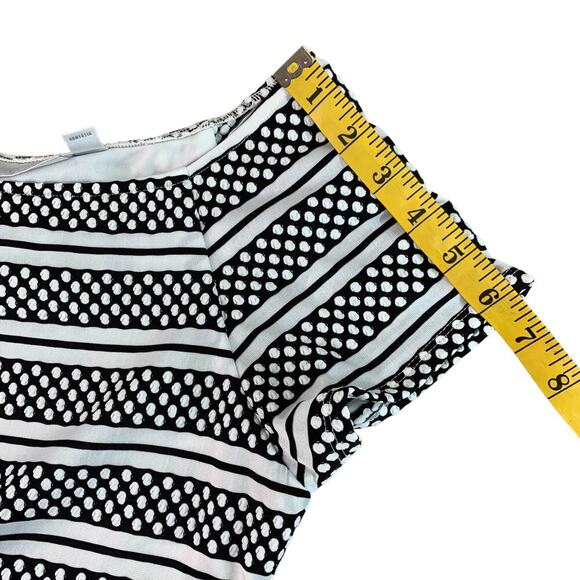 Bisou Bisou Short Sleeve Polka Dots Striped Sheath Dress Size 14 Black & White - Picture 12 of 15